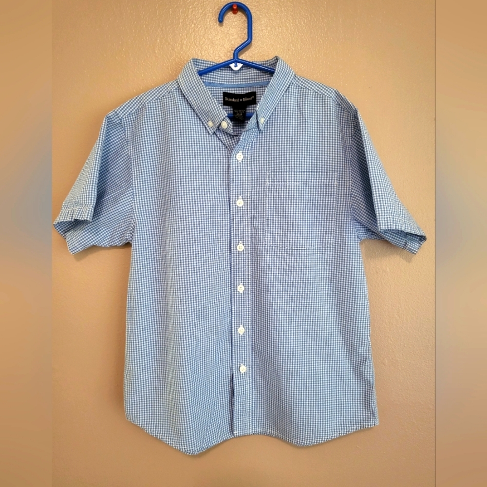 Standard Blues Boys XS(8) blue/white Button Down